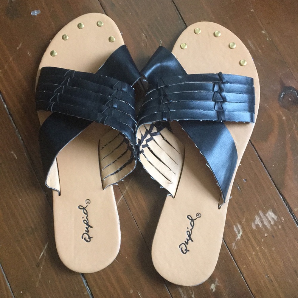 Black slide sandals